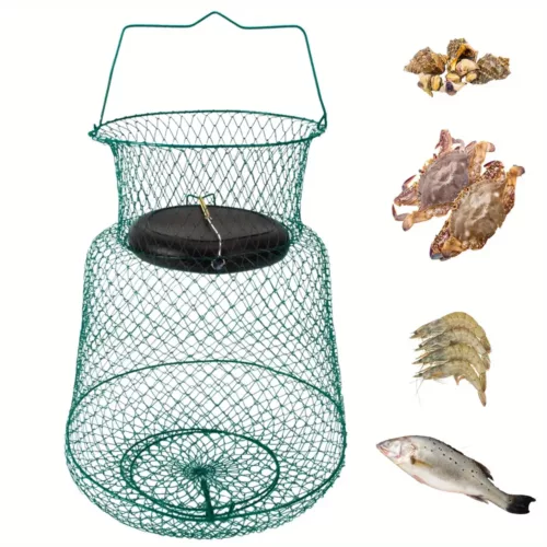 Panier de pêche pliable flottant anti-rouille pour poissons, crevettes et écrevisses