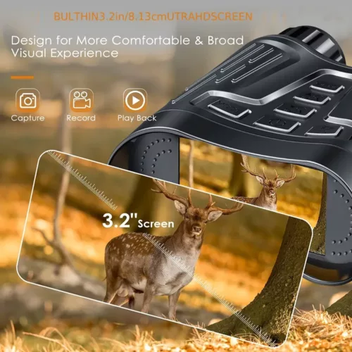 Jumelles de vision nocturne infrarouge 4K avec zoom 8x – portée 300m