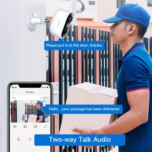 Caméra de sécurité extérieure sans fil solaire 3MP – vision nocturne couleur AI