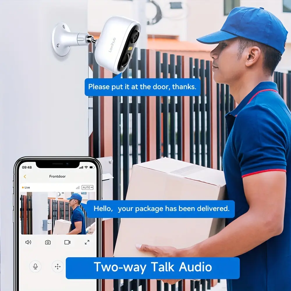 Caméra de sécurité extérieure sans fil solaire 3MP – vision nocturne couleur AI