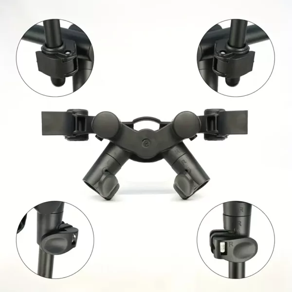 Support de canne à pêche 3 postes en alliage d’aluminium réglable et stable