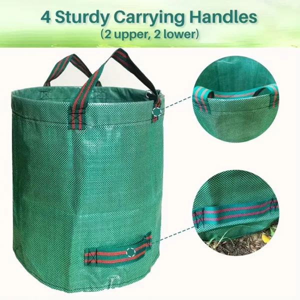 Sac à déchets de jardin renforcé – réutilisable, grande capacité, poignées solides