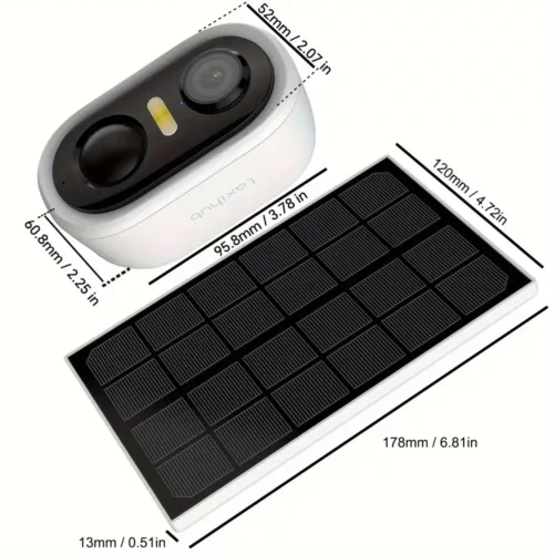 Caméra de sécurité extérieure sans fil solaire 3MP – vision nocturne couleur AI