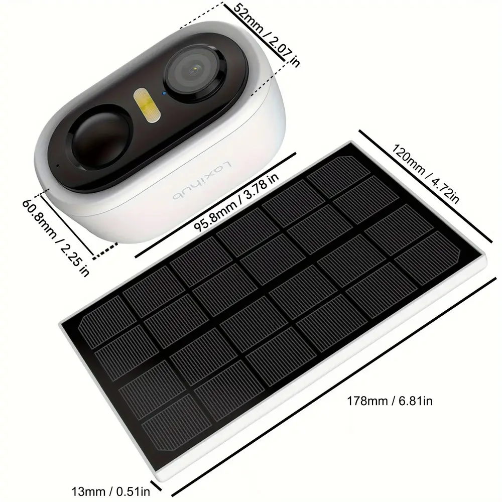 Caméra de sécurité extérieure sans fil solaire 3MP – vision nocturne couleur AI