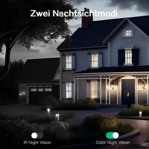Caméra de surveillance extérieure solaire sans fil 1080P HD avec vision nocturne