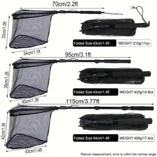 Kit pêche télescopique avec pince multifonction et filet pliable inoxydable