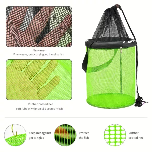 Panier de pêche flottant pour poissons – filet maillage nylon robuste