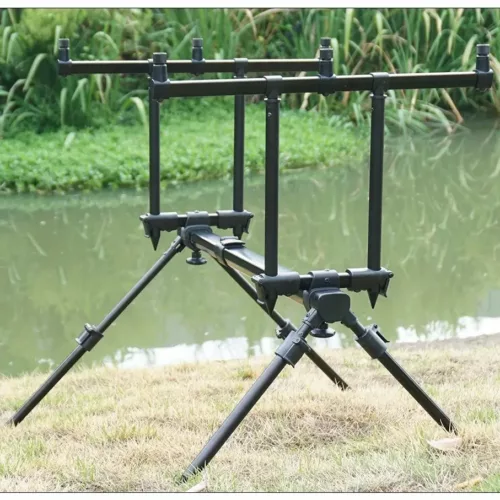 Support de canne à pêche en aluminium résistant – fixation sol stable et pivotante