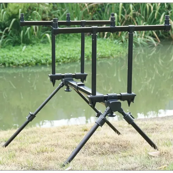 Support canne à pêche trépied aluminium robuste – maintien stable et pliable