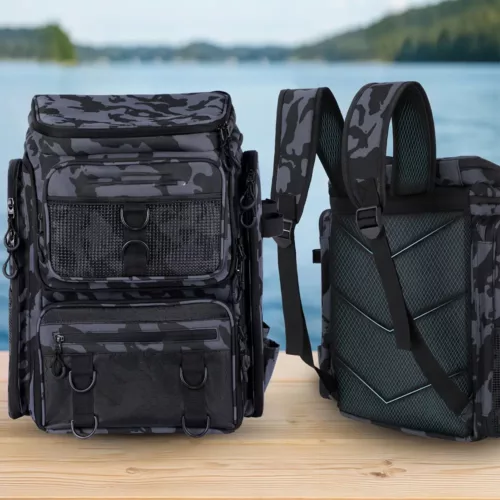 Sac à dos de pêche avec porte-cannes et 4 boîtes de rangement incluses