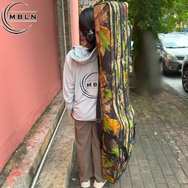 Sac canne à pêche triple compartiment camouflage jungle – rangement pratique