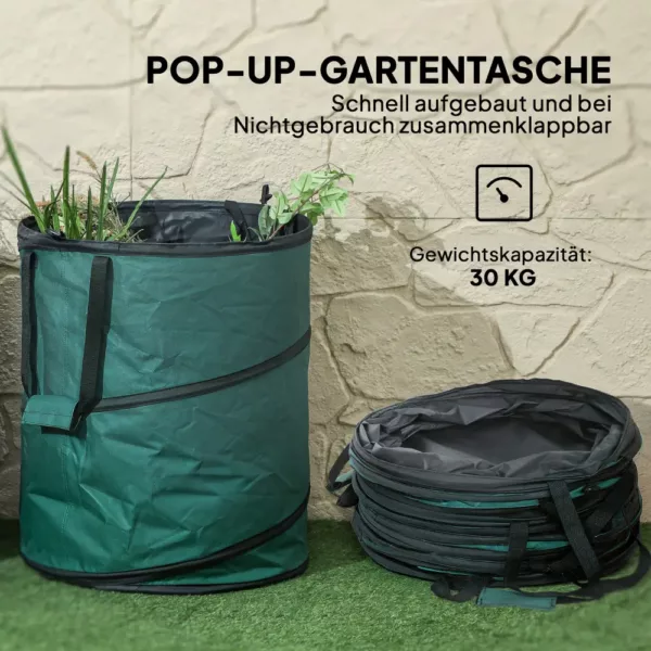 Sacs à déchets de jardin autoportants avec fermeture zippée – lot de 2 robustes et réutilisables