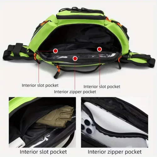 Sac de pêche à bandoulière multi-poches – rangement pratique pour leurres et accessoires