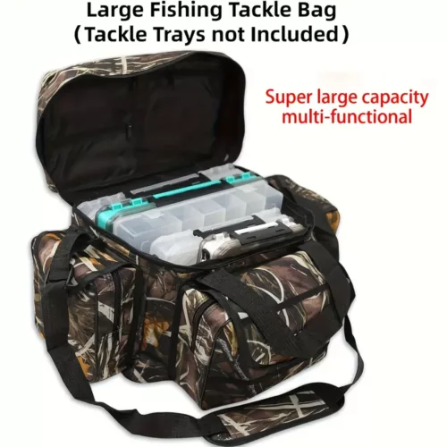 Sac de pêche pour homme grande capacité – motif camouflage et multiples poches