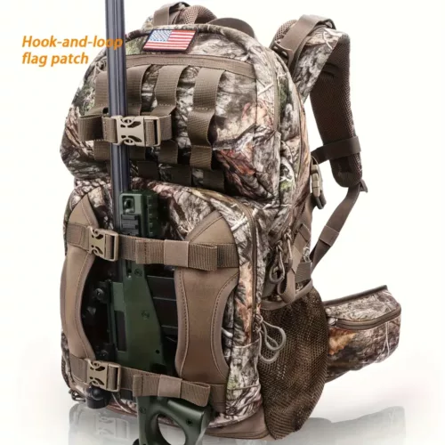 Sac à dos de chasse camouflage 40L – résistant, multiples poches, homme