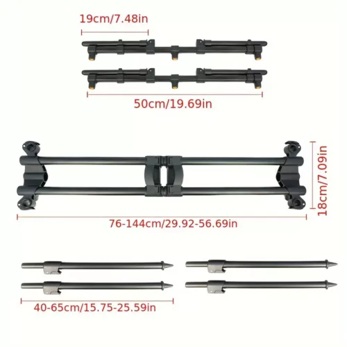 Support de canne à pêche 3 postes en alliage d’aluminium réglable et stable
