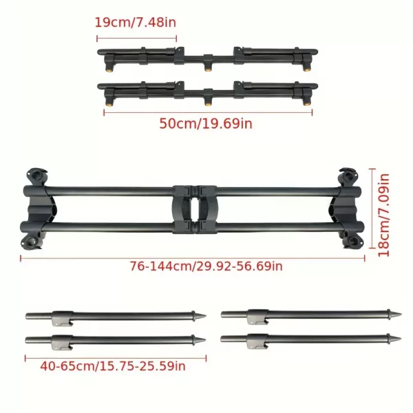 Support de canne à pêche 3 postes en alliage d’aluminium réglable et stable