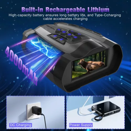 Jumelles vision nocturne infrarouge 4K avec écran LCD et enregistrement vidéo