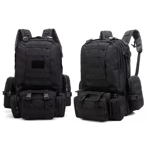 Alternative view of Sac à dos tactique 40L imperméable – noir multi-compartiments pour chasse et outdoor