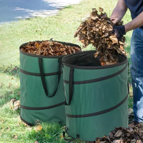 Sacs à déchets de jardin autoportants avec fermeture zippée – lot de 2 robustes et réutilisables