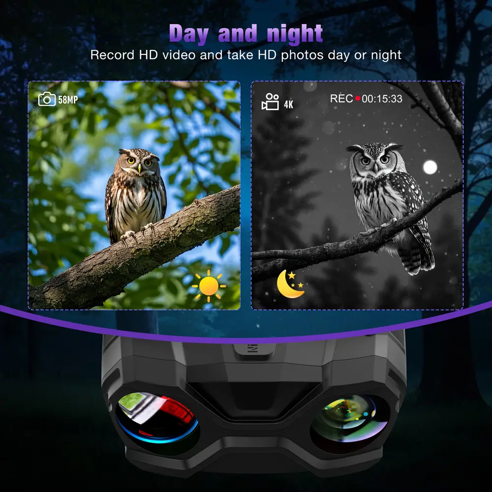 Jumelles vision nocturne infrarouge 4K avec écran LCD et enregistrement vidéo