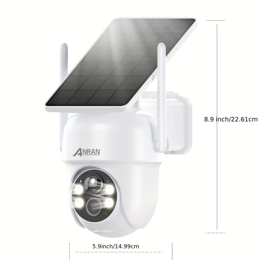 Caméra de surveillance extérieure WiFi solaire 3MP – vision couleur et audio bi-directionnel