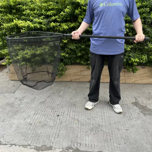 Epuisette télescopique pliable à maille caoutchouc – pêche eau douce ou salée