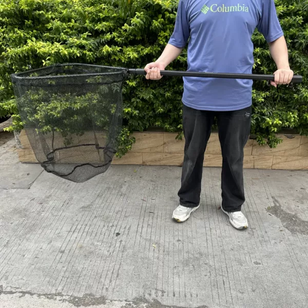 Epuisette télescopique pliable à maille caoutchouc – pêche eau douce ou salée