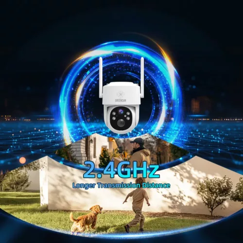 Caméras de surveillance extérieures sans fil solaires 3MP – pack de 2, vision 360° et détection AI