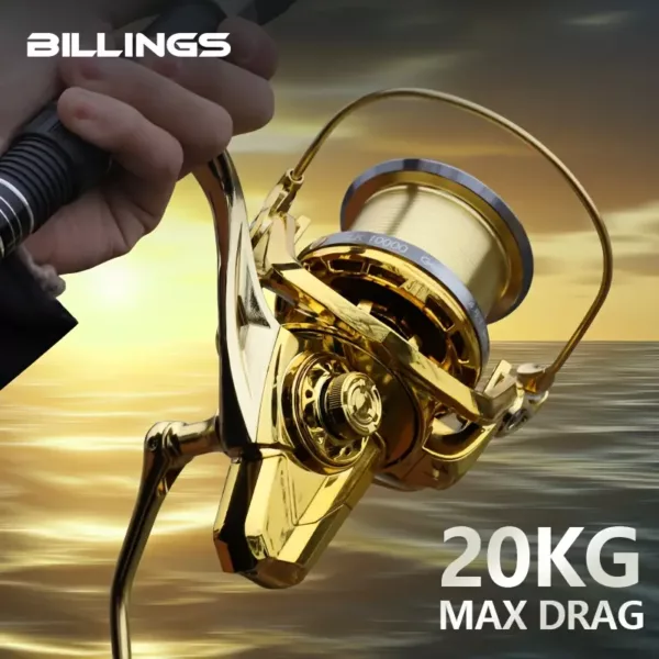 Moulinet de pêche rotatif série GLK – robuste et fluide pour eau douce et salée