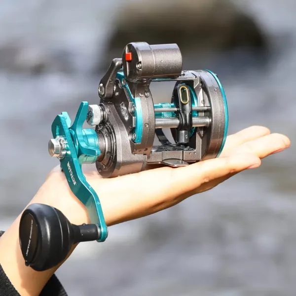 Moulinet traîne pêche main droite avec compteur de ligne et bobine 3+1 roulements