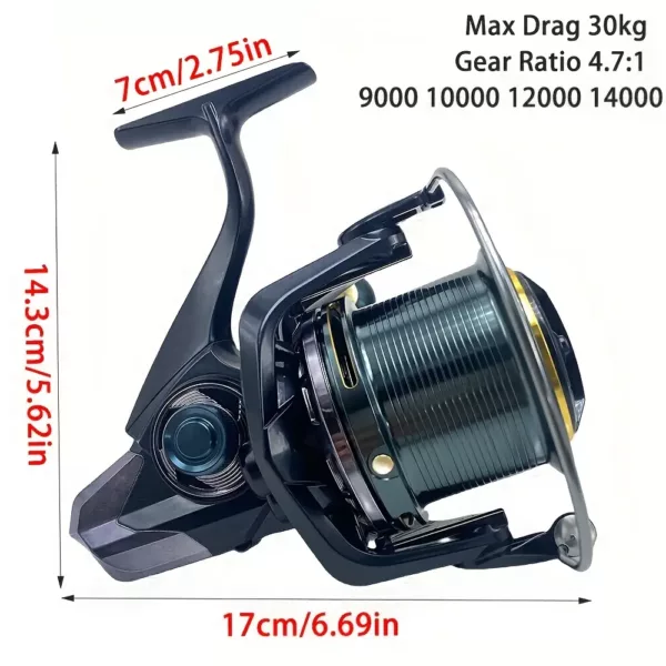 Moulinet de pêche haute résistance 30 kg – longue portée eau douce et salée