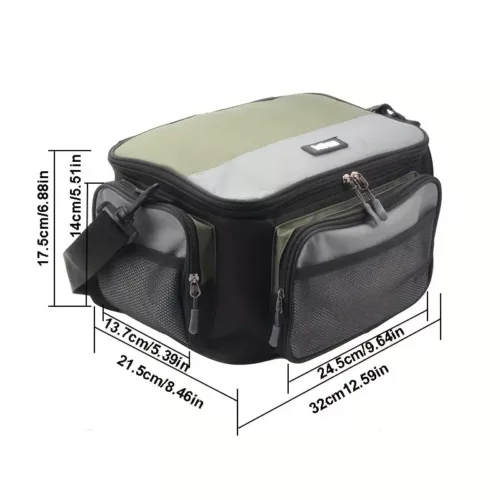 Sac de pêche multifonction en tissu Oxford – bandoulière rangement leurres