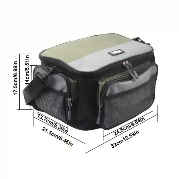 Sac de pêche multifonction en tissu Oxford – bandoulière rangement leurres