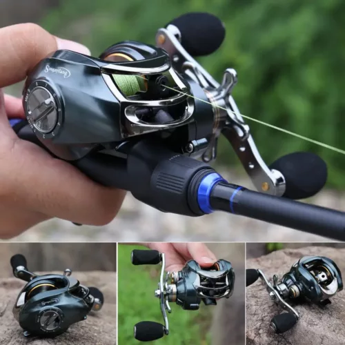 Moulinet baitcasting haute vitesse 7.0:1 avec frein magnétique pour eau douce ou salée